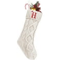 thumbnail image 1 of Personalized Christmas Stockings with Initials, 18 Inches Large Embroidered Monogrammed Cable Knit Christmas Stocking for Family, Xmas Holiday Party Gifts & Decoration for Fireplace, 1 of 7