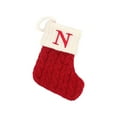 thumbnail image 1 of Personalized Christmas Stockings with Initials - 7.1 Inch Small Embroidered Letter Knit Stockings, Red White Holiday Decor for Family Xmas Tree Fireplace Mantel, 1 of 8