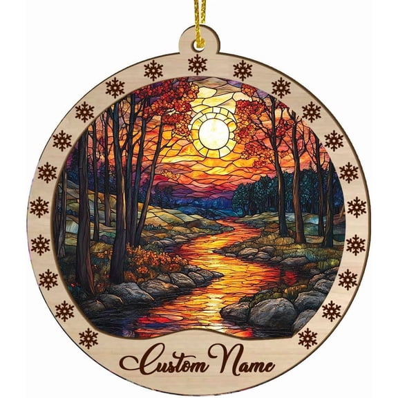 Personalized Christmas Suncatcher River, River Ornament, River Decorations, River 2094TG11 OwaBW6 (River 6)