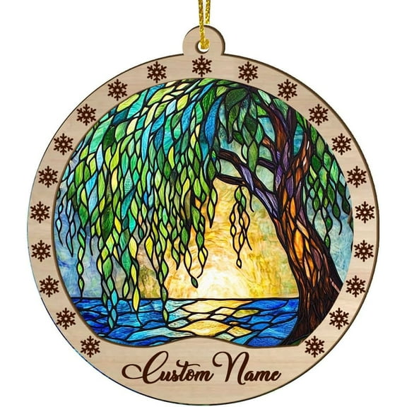 Personalized Christmas Suncatcher Weeping Willow, Weeping Willow Ornament, Weeping Willow Decorations, Weeping Willow lirC8k (Weeping Willow 9)