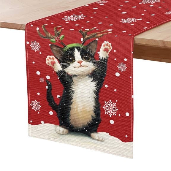 Personalized Christmas Table Runner Holiday Decoration Table Printing,Table Runners Atmosphere Christmas Table Runners for Dining Table Coffee Table Living Room Kitchen
