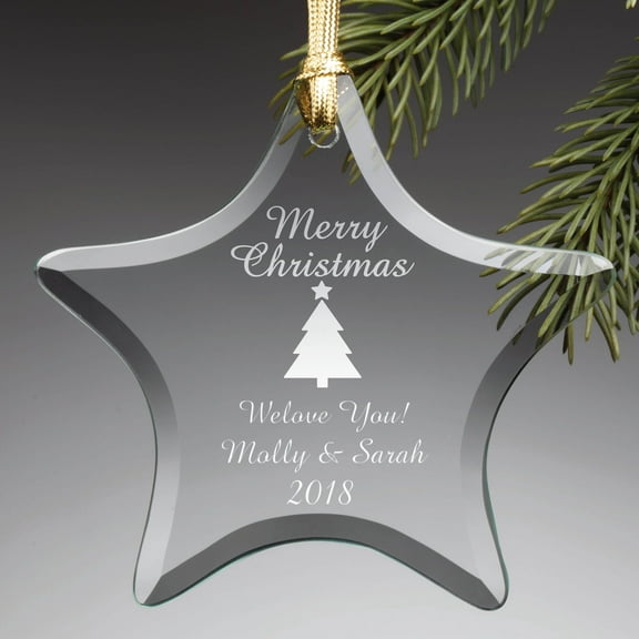 Personalized Christmas Tree Glass Ornament