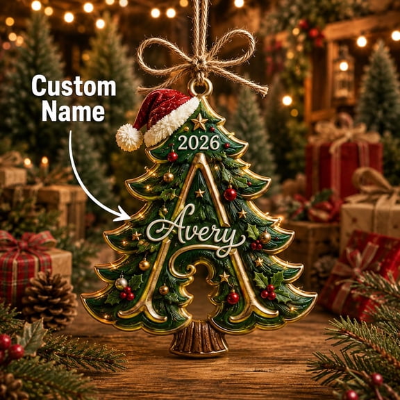 Personalized Christmas Tree Initial Ornament With Name And 2026