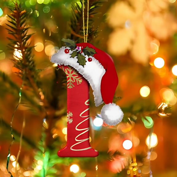 Personalized Christmas Tree Ornaments, 26 Letters Diy Christmas Decorations for Tree, Custom Family Name Ornaments for Holiday Mantel Display and Front Door Welcome, Christmas Party Favor Akmoler