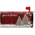 thumbnail image 1 of Personalized Christmas Tree Wooden Magnetic Mailbox Cover Custom Xmas Mailbox Cover Magnetic Mailbox Wraps Post Letter Box Cover Garden Large Size 21 X 25 inch, 1 of 6