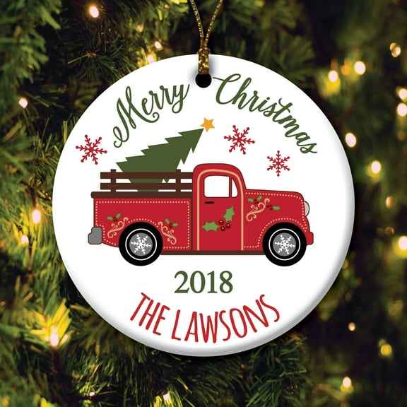Personalized Christmas Truck Ornament