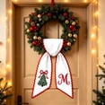 thumbnail image 1 of Personalized Christmas Wreath Sash with Monogram and Embroidery Christmas Tree for Front Door, M, 1 of 6