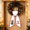 thumbnail image 1 of Personalized Christmas Wreath Sash with Monogram and Embroidery Christmas Tree for Front Door, X, 1 of 6
