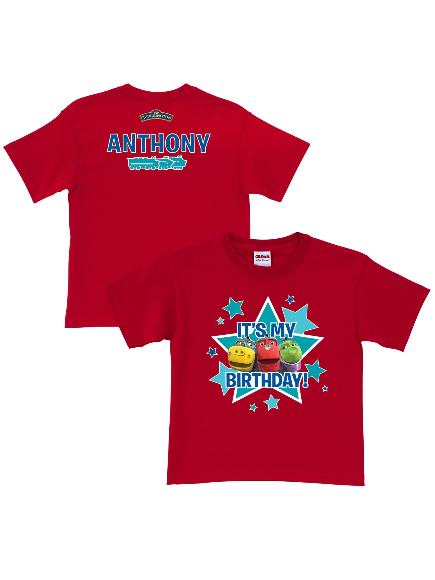 Personalized Chuggington Its My Birthday! Toddler Boy Red T-Shirt