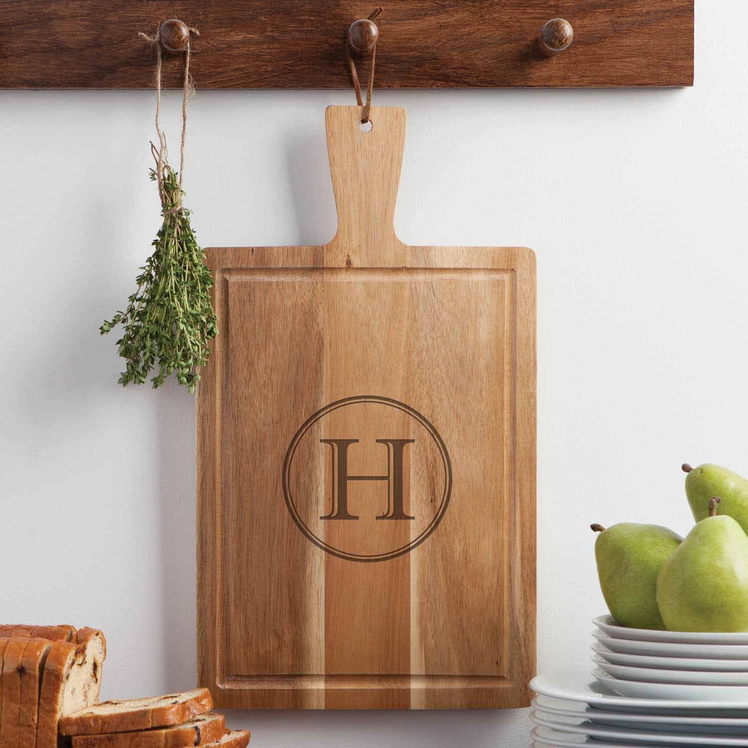 Personalized Circle Initial Carving Board
