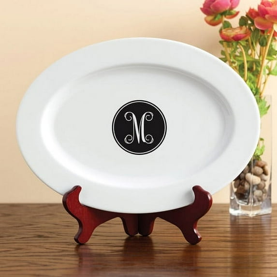 Personalized Circle Initial Platter