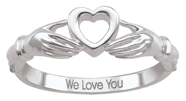 Personalized Claddagh Ring with Engraving by Jewelster