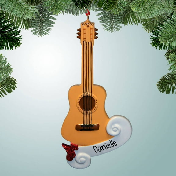 Personalized Classic Guitar Christmas Ornament - Music Lover - Singing - Instruments - Musician