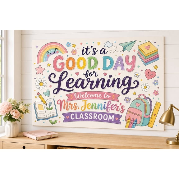 Personalized Classroom Welcome Tapestry | Custom Teacher Back to School Decor