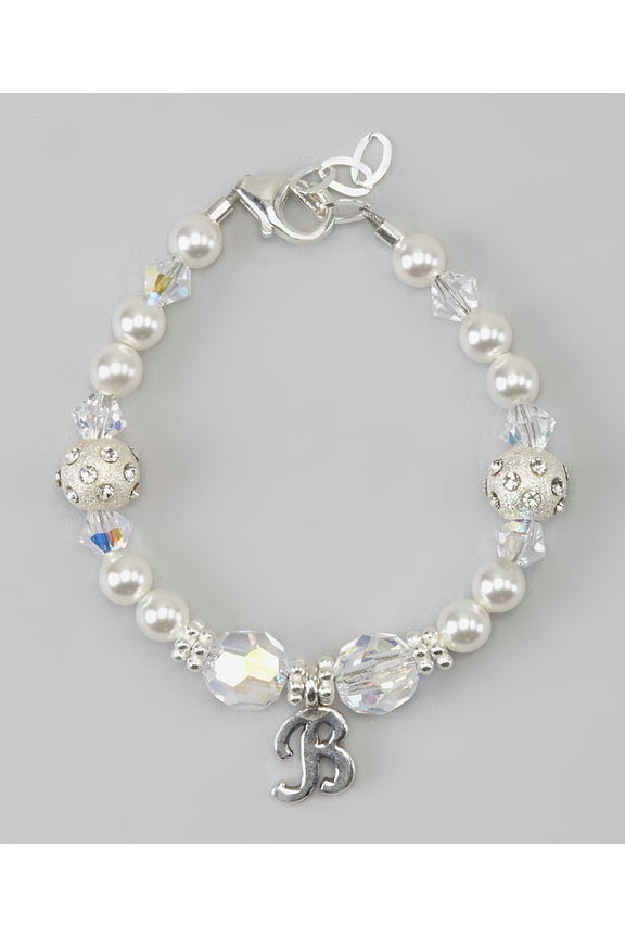 Personalized Clear Initial European Baby Bracelet