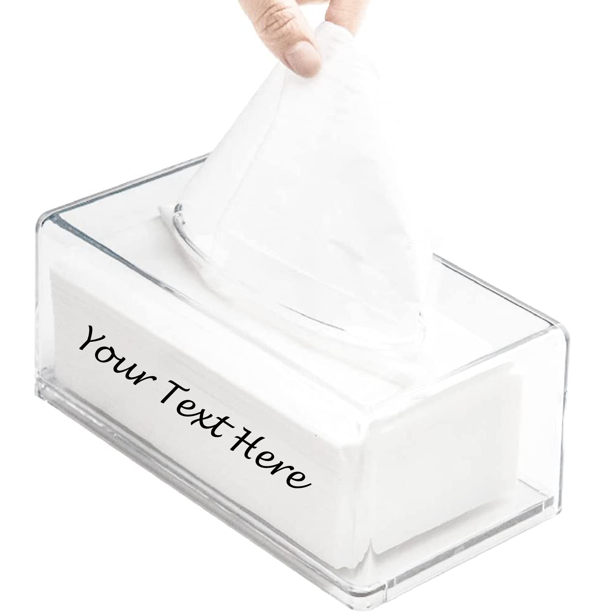 Personalized Clear Tissue Box Holder Acrylic Tissue Box Cover,Transparent Tissue Holder