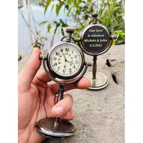 Personalized Clock Anniversary Engraved Table clock Engraved tally Mark Gift