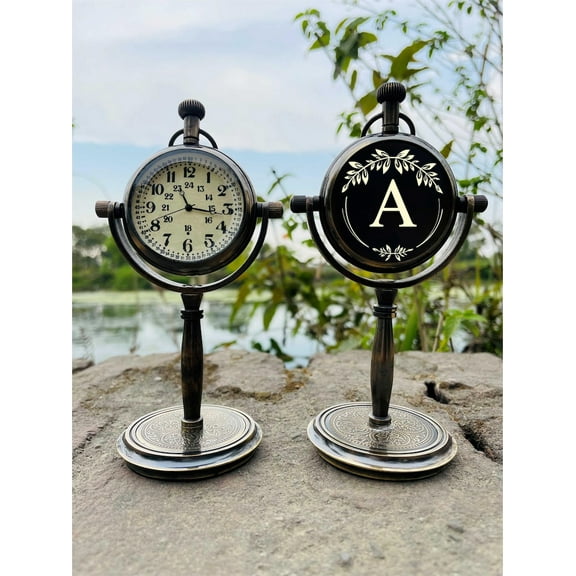 Personalized Clock, Anniversary desk clock, Engraved Table clock, Engraved tally marks, Anniversary Gift for Husband, Retro table clock