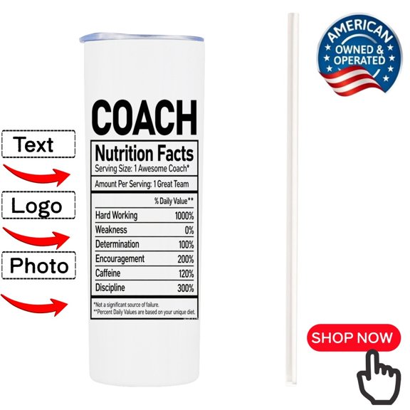 Personalized Coach Custom Drink Cup Photo Text Daily Gift