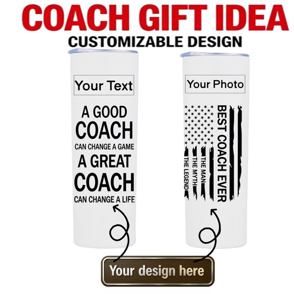 Personalized Coach Custom Drink Cup Photo Text Daily Gift