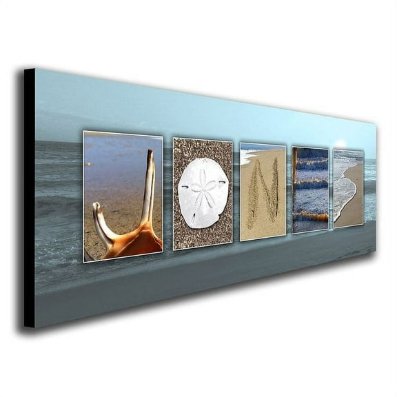 Personalized Coastal Beach Name Canvas Wall Art, Live Previews, Choose Each Photo, Multiple Options
