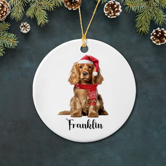 Personalized Cocker Spaniel Ceramic Ornament Xmas, Cocker Spaniel Dog Ornament Christmas 2025, Custom Name Cocker Spaniel Christmas Ceramic Ornaments, Cocker Spaniel Ornament Gifts for Dog Dad Mom