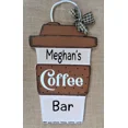 thumbnail image 1 of Personalized Coffee Bar Cup Sign..Wall Door Hanger Plaque...Kitchen And Office, 1 of 1