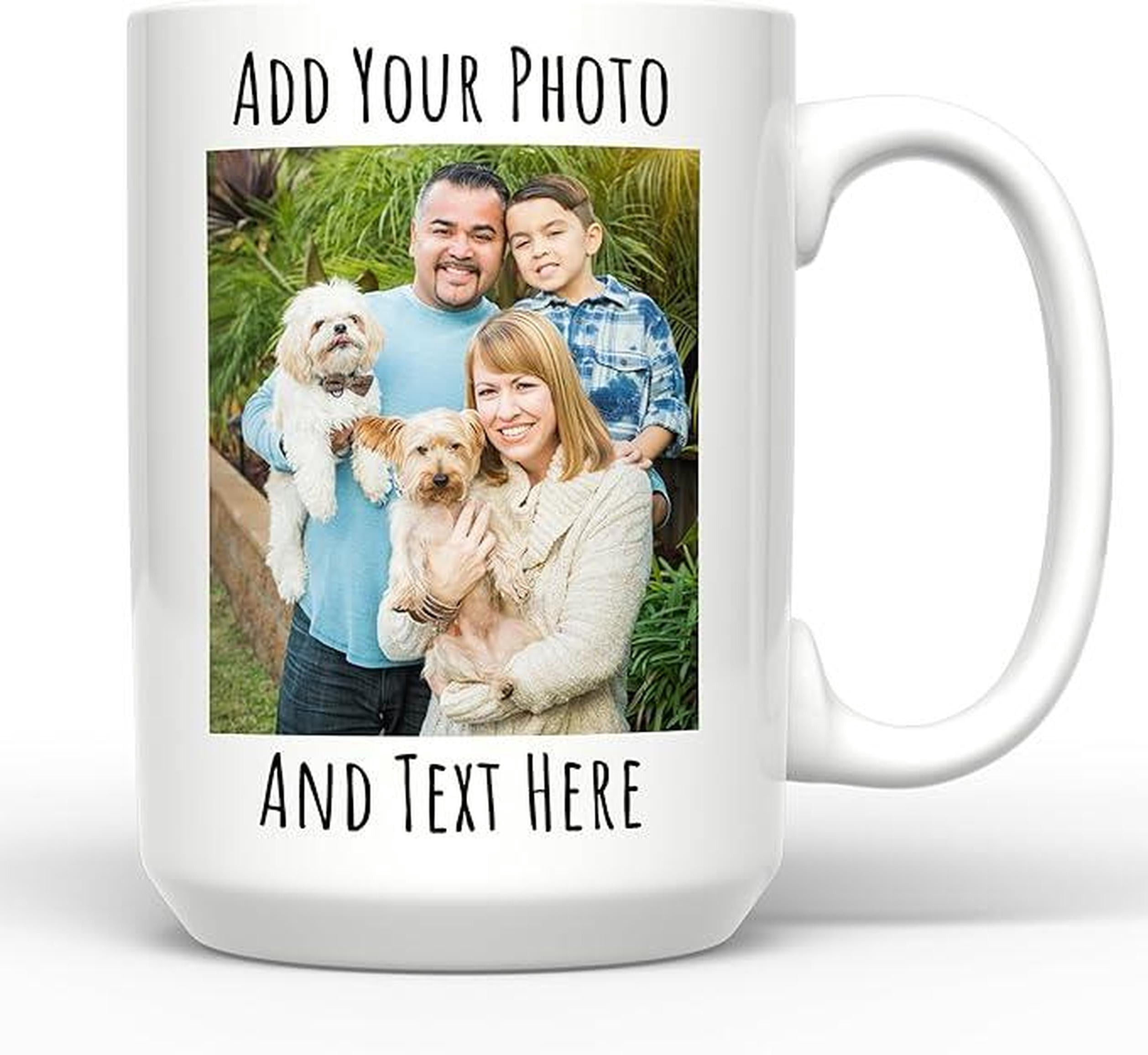 Personalized Coffee Mug 15 Oz, Custom Picture Text Or Logo Ceramic Mug, Customized Gift Mug, Taza Personalizada With Photo And Words, Bekilab Ceramic Coffee Mug, 11oz 15oz Gift