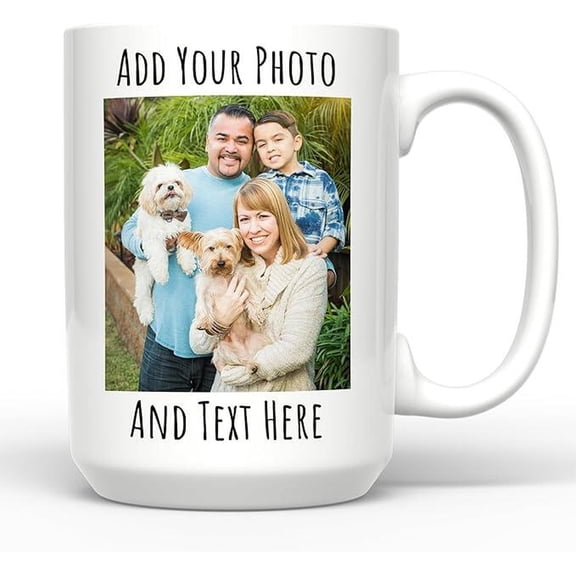 Personalized Coffee Mug 15 Oz, Custom Picture Text Or Logo Ceramic Mug, Customized Gift Mug, Taza Personalizada With Photo And Words, Bekilab Ceramic Coffee Mug, 11oz 15oz Gift