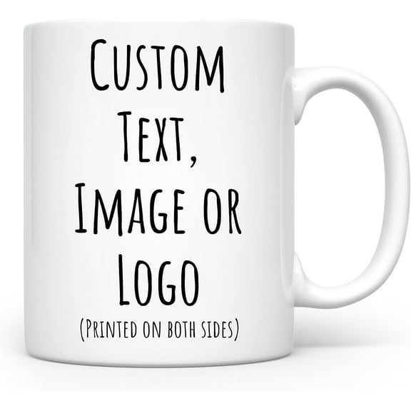 Personalized Coffee Mug | Custom Photo Text and Logo Ceramic Mug | Customized 11 Oz Tea Cup for Men & Women | Unique Gift Idea - Taza Personalizadas Design with Picture or Message | White