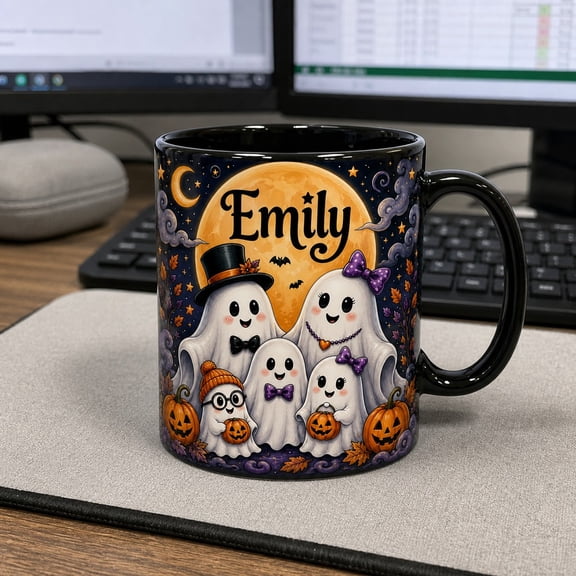 Personalized Coffee Mug Cute Ghost Family Halloween