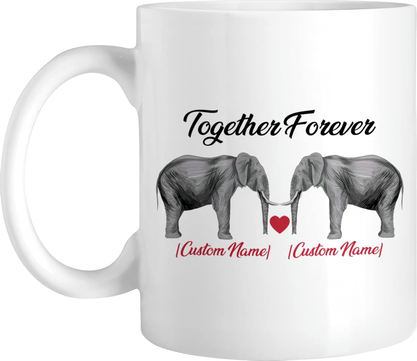 Custom Cute Elephants Pot Holder w/ Couple's Names