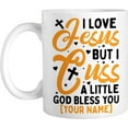 thumbnail image 1 of Personalized Coffee Mug Funny Christian Quote, Customized Name Jesus God Bless You Christian Cup, Gift For Mom, Dad, Brother, Sister, Son, Daughter, Friend On Birthday, Christmas, Ceramic, 1 of 7