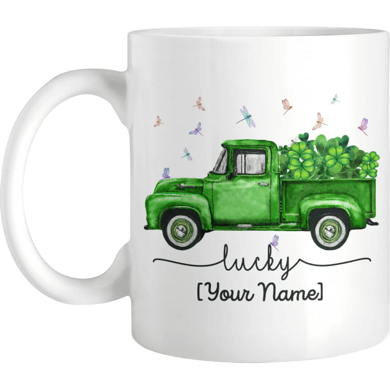 Personalized Coffee Mug, Lucky Clover Truck Mug, Customized Hot Cold Cocoa  Novelty Cup, Name Custom Ceramic Tea Mug, Travel Home Office Use, Gift For  Women Men, Birthday Christmas Holiday 