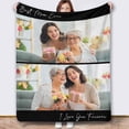 thumbnail image 1 of Personalized Collage Throw Blanket with Photo Text, Customized Picture Collage Throw Blanket for Birthday Customized Picture Bed Blanket for Boyfriend Girlfriend Anniversary Blankets, 1 of 5