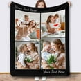 thumbnail image 1 of Personalized Collage Throw Blanket with Photo Text, Customized Picture Collage Throw Blanket for Birthday Customized Picture Bed Blanket for Boyfriend Girlfriend Anniversary Blankets, 1 of 5