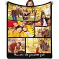 thumbnail image 1 of Personalized Collage Throw Blanket with Photo Text, Customized Picture Collage Throw Blanket for Birthday Customized Picture Bed Blanket for Boyfriend Girlfriend Anniversary Blankets, 1 of 5