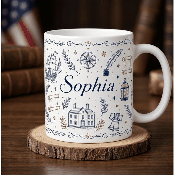 Personalized Colonial History Mug 2D Printed 3D Effect Clean History Gift