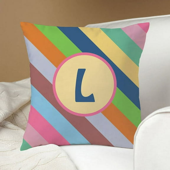 Personalized Colorful Stripes Pillow