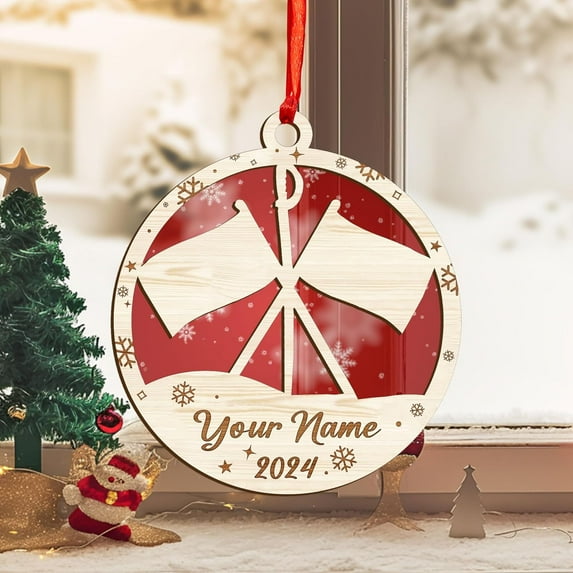 Personalized Colorguard 2025 Colorguard Christmas Ornament, Custom Marching Band Colorguard Ornament Christmas Color Guard Gifts for Flag Ornament (Acrylic, Style 5) - 3500 (Style4)