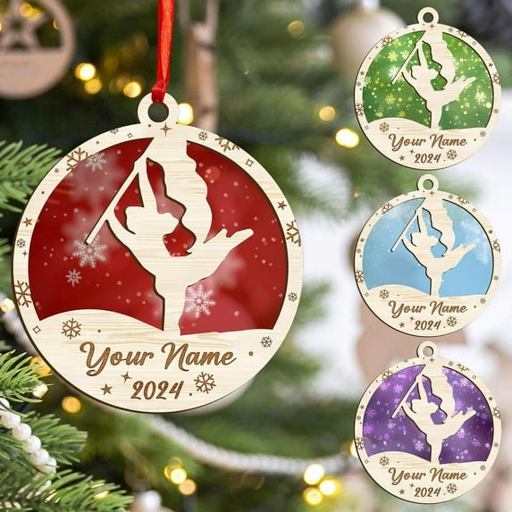 Personalized Colorguard 2025 Colorguard Christmas Ornament, Custom Marching Band Colorguard Ornament Christmas Color Guard Gifts for Flag Ornament (Acrylic, Style 5) - 3500 (Style1)