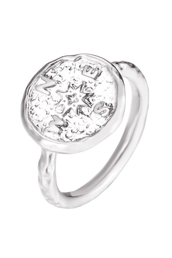 Personalized Compass Ring: Electroplated Alloy Adjustable Band for Men and Women, Unique Gift, Navigational Jewelry for Everyday Wear, Birthday or Anniversary Gift