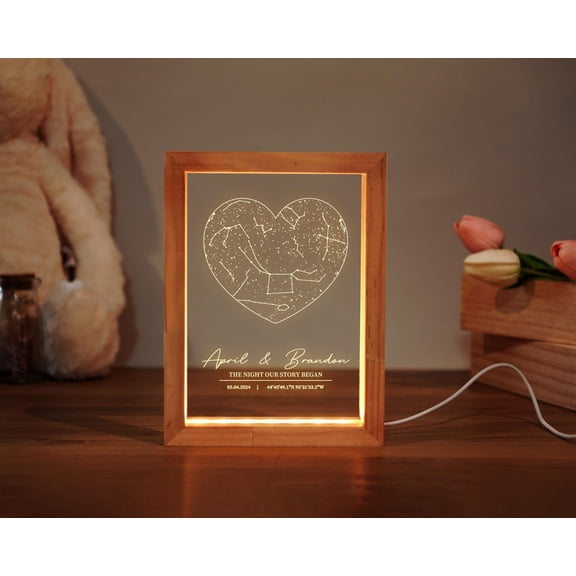 Personalized Constellation Night Light, Custom Star Map Gift for Couples, Anniversary Gift, Engagement Gift, Gift for Boyfriend or Girlfriend