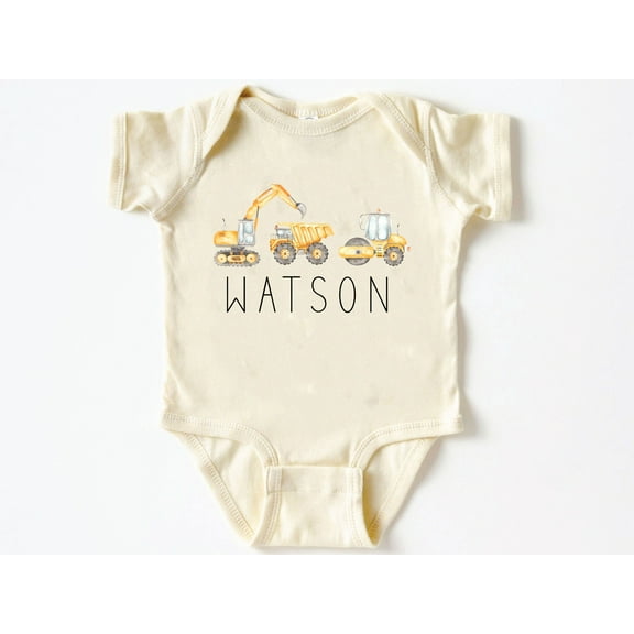 Personalized ConstructionBaby Onesie® Funny New Born New Parent Shirt New Mom Gift, Baby Shower Gift Baby Bodysuit, Short Sleeve Tee Bella