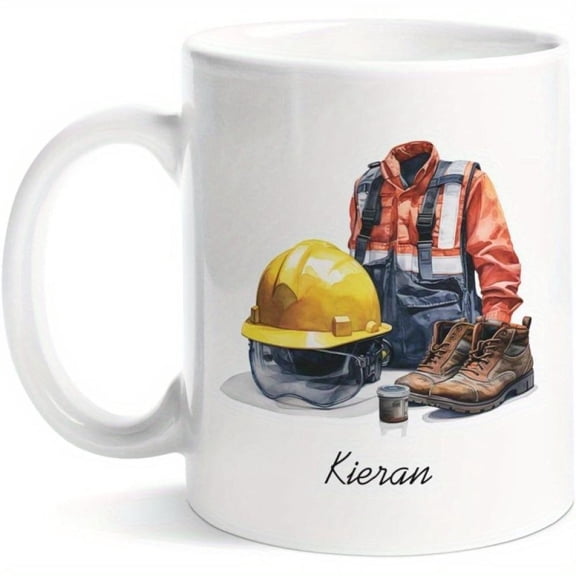 Personalized Construction Worker Uniform Coffee Mugs Customized Name Ceramic Cups Worker Mugs Outdoors Worker Ideas Construction Gifts Construction Wo