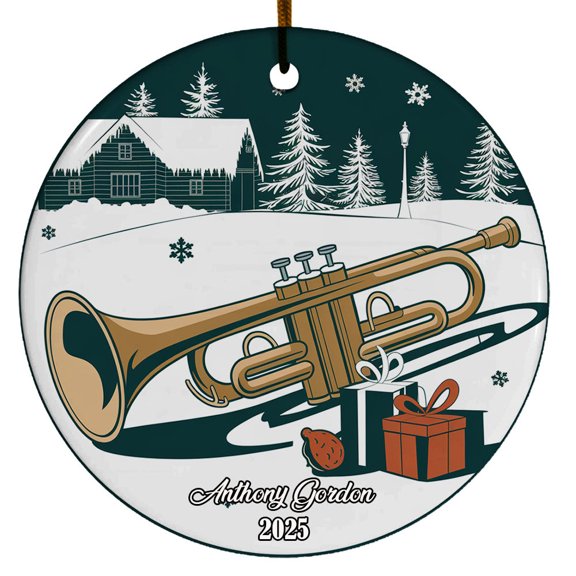 Personalized Cornet Christmas Ornaments, Gifts for Cornet Player Music Lover, Custom Cornet Player Name Christmas Tree Ornament, Cornet Musical Instruments Hanging Xmas Tree 2025