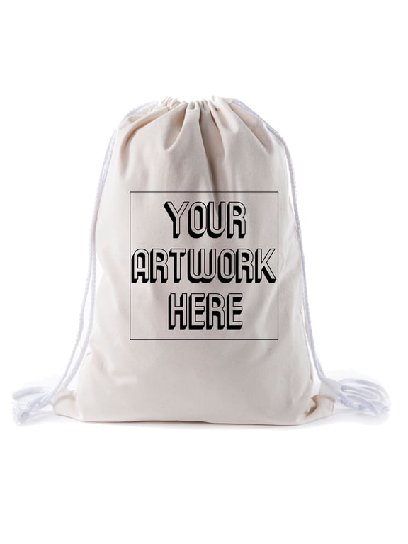 Personalized Cotton Drawstring Backpacks, Your logo here Custom Cinch Sacks