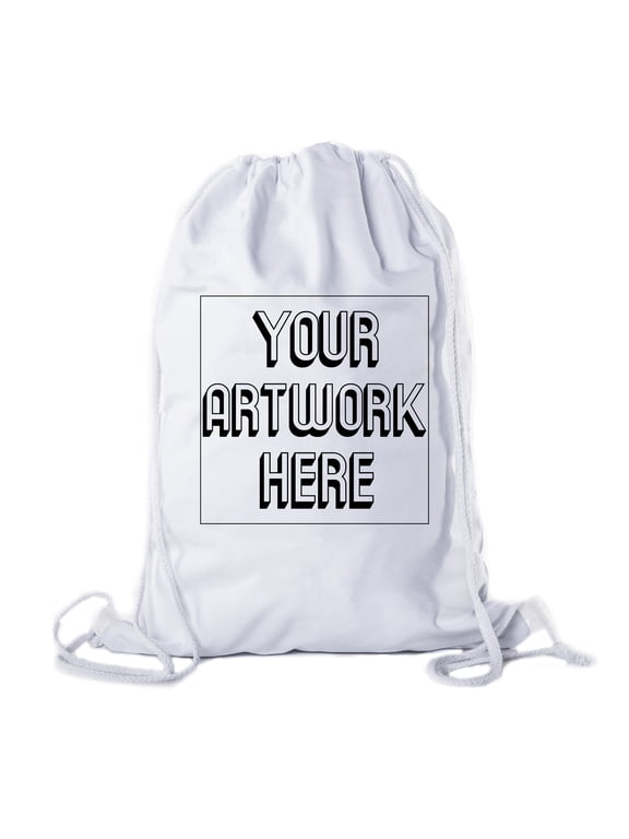 Personalized Cotton Drawstring Backpacks, Your logo here Custom Cinch Sacks