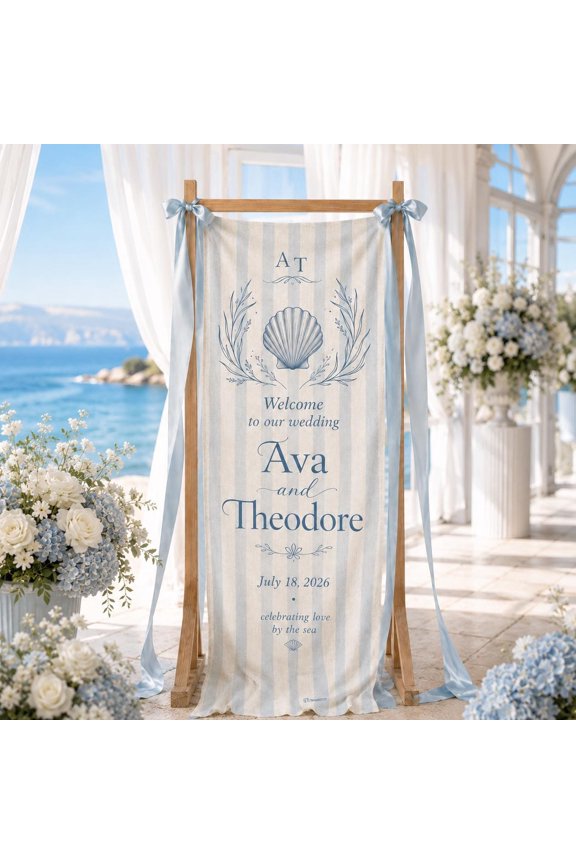 Personalized Cotton Linen Wedding Welcome Banner, Custom Couple Names Tapestry Sign for Ceremony and Reception Decor