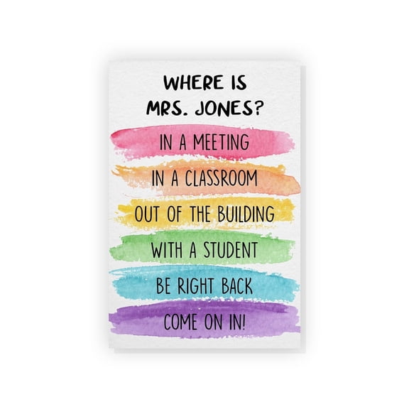 Personalized Counselor 'Where Is The Psychologist?', 'Where Is The Nurse' Poster - Back To School Decoration For Classroom & Office poster
